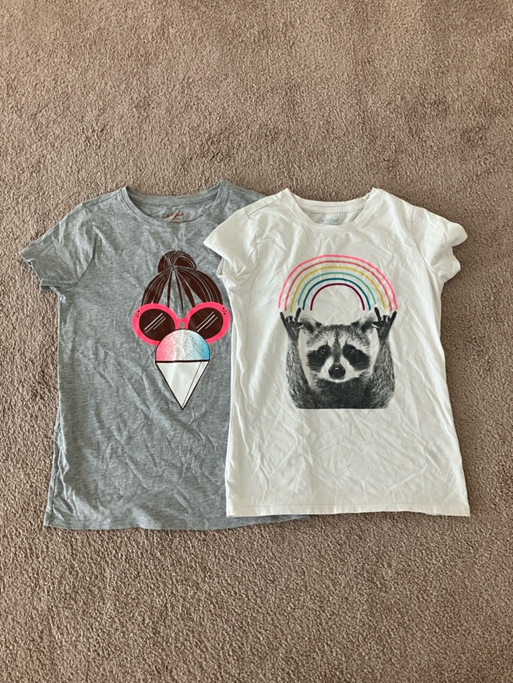 2 Cat & Jack Girl Graphic Tees - Sold Together
